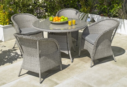 Riverdale Rattan 4 Seater Dining Set Grovewell Garden Centres