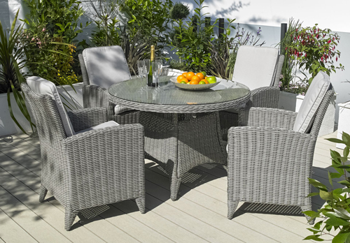4 Seater Rattan Garden Table And Chairs, Rattan Round Garden Table And 4 Chairs